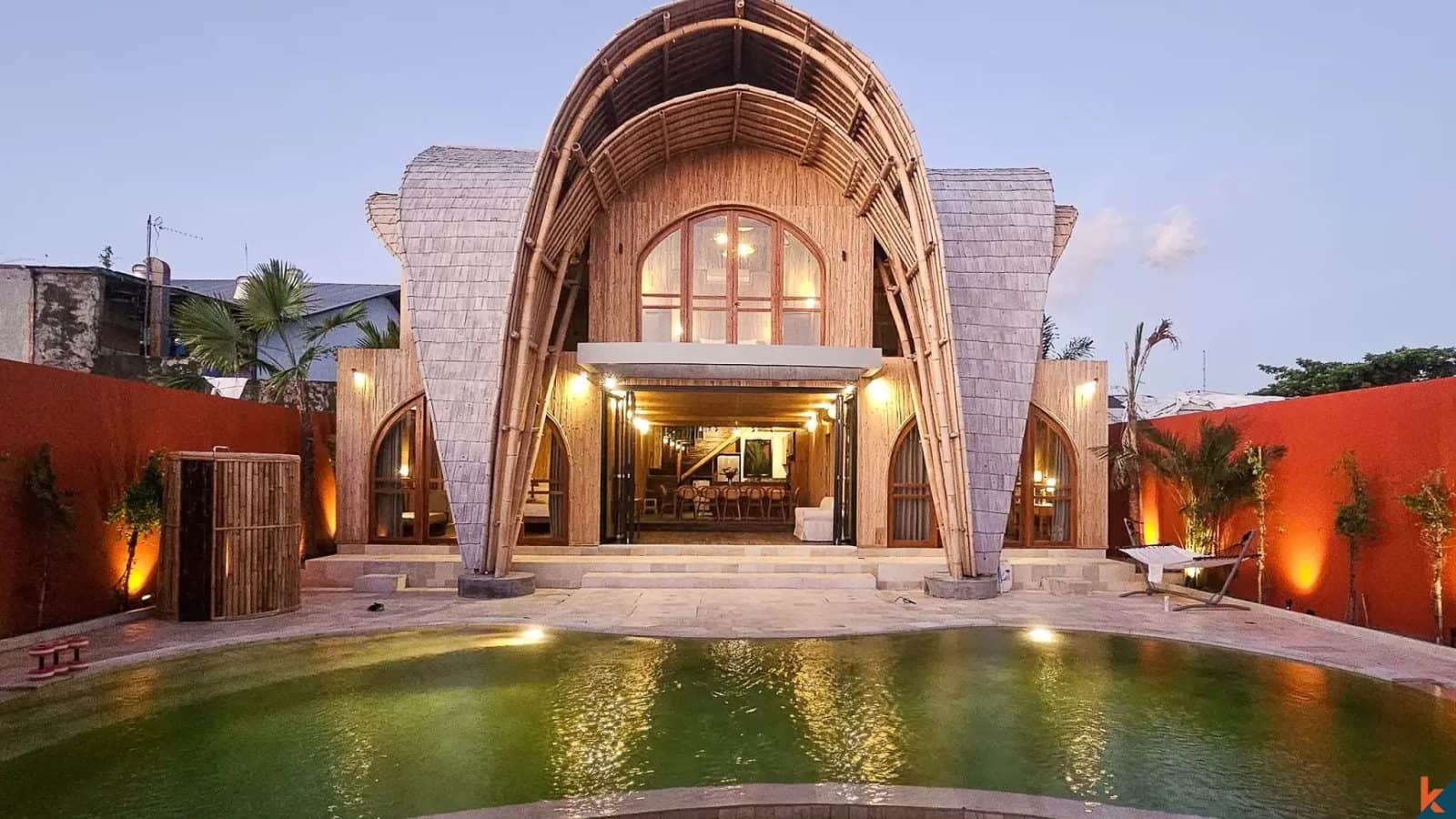 Eco-Luxury Bamboo Villa with 6 Bedrooms for Lease in Legian