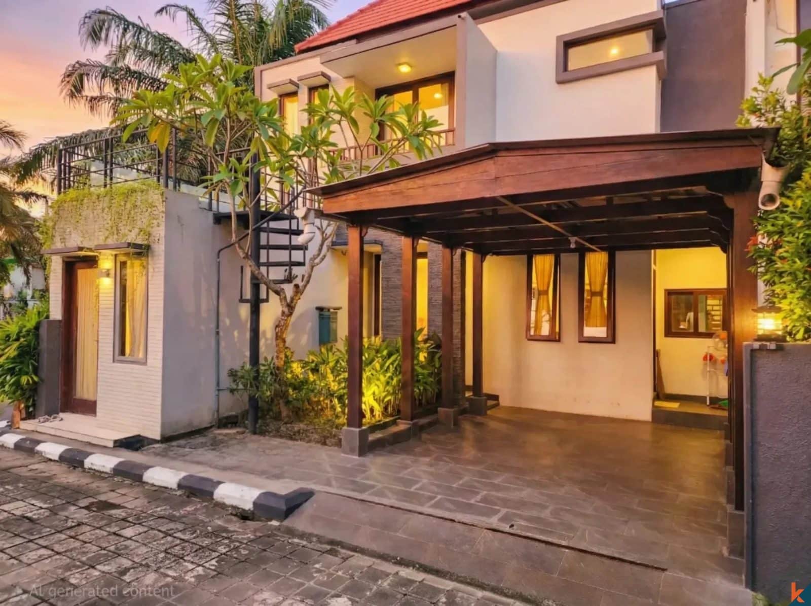 Freehold three bedroom townhouse for sale in secure residential area of Nusa Dua