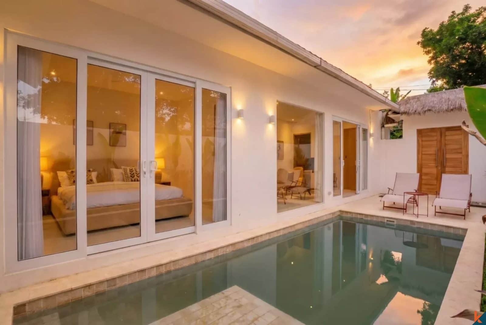 Brand new stylish one bedroom villa with office in Melasti for lease
