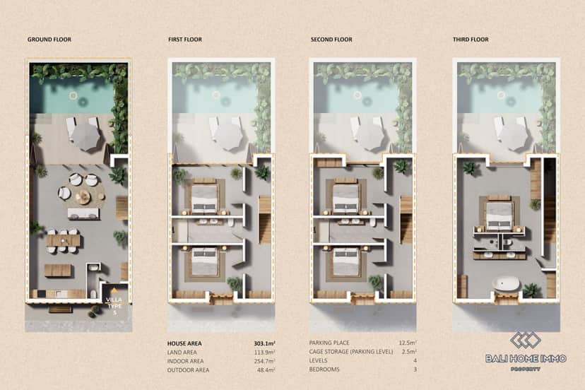5-bedroom leasehold villa in Pererenan — photo 2 of 5