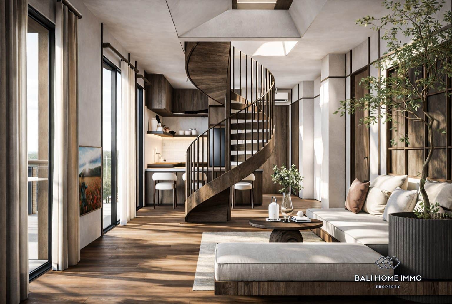 Off-plan 2 Bedrooms Penthouse for Sale Leasehold in Bali Canggu Batubolong Echo beach - RF7466F