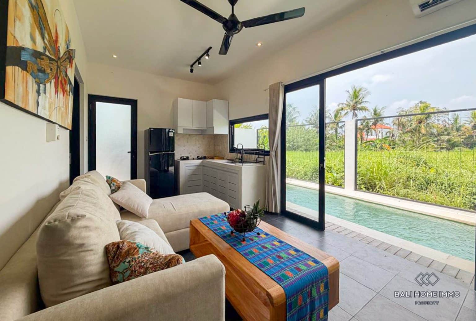 Ricefield View 2 Bedroom Villa for Sale Leasehold in Bali Tanah Lot North Side