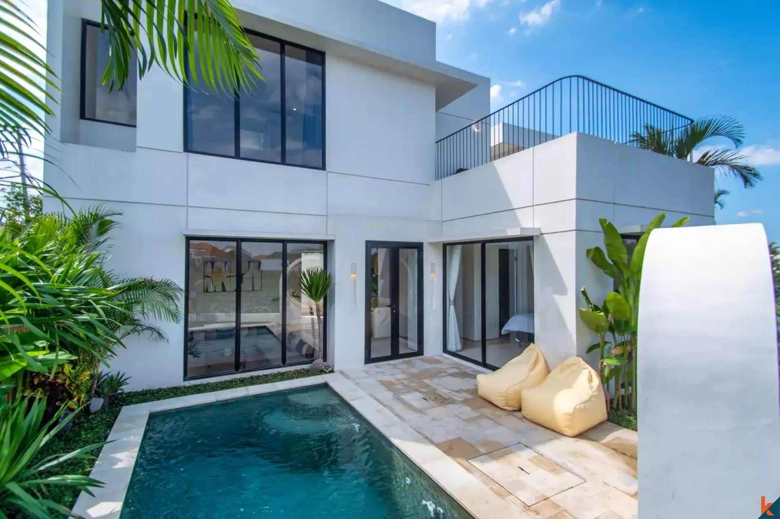 Stylish brand new two bedroom leasehold villa with green views in Cemagi