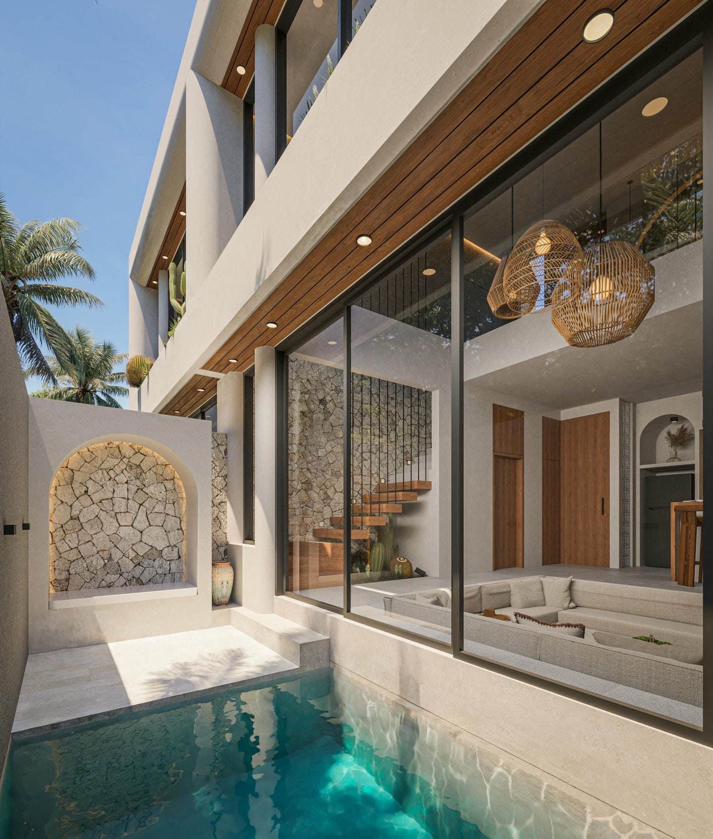 Modern Mediterranean 1 Bedroom Villa for Sale Leasehold in Bingin