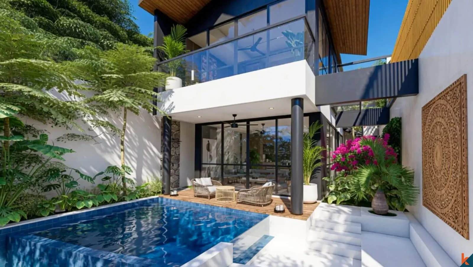 Upcoming two bedroom leasehold property with rice field views in Ubud (delivered in November 2026)