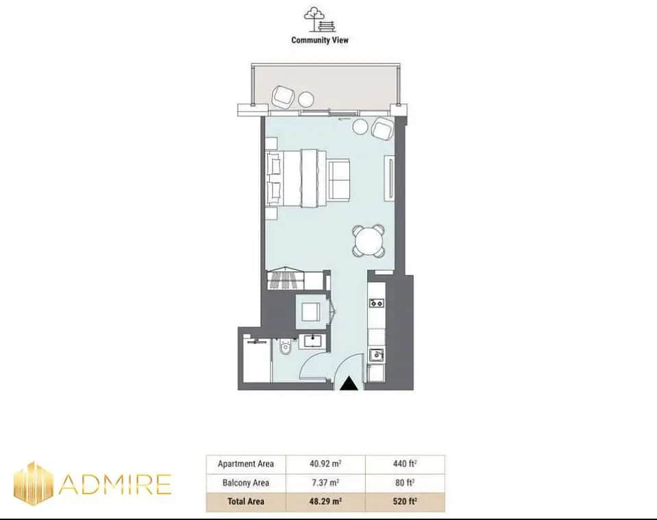studio freehold apartment in Business Bay — photo 2 of 4