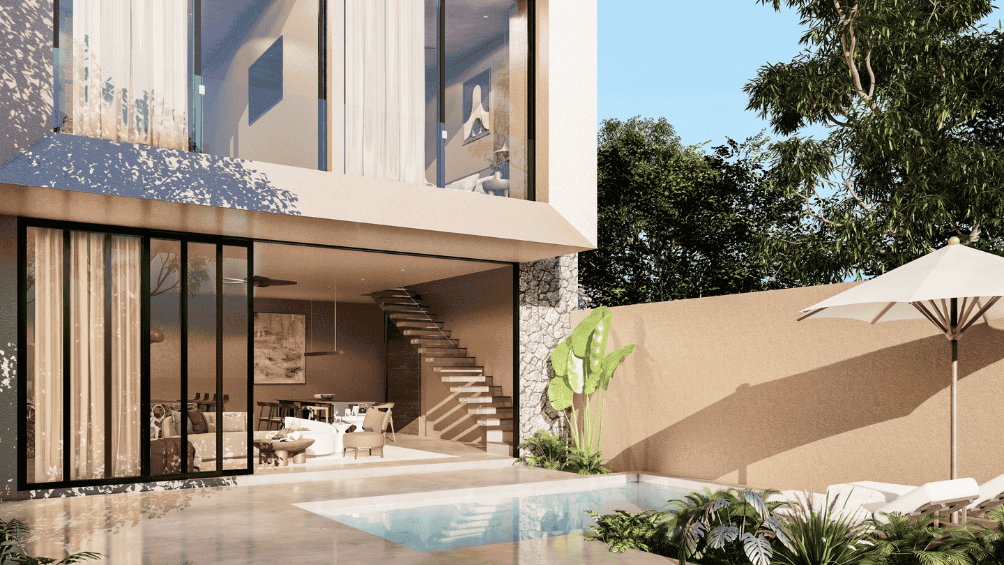 MINIMALIST OFF PLAN PROJECT 2 BEDROOM VILLA FOR SALE LEASEHOLD IN MUNGGU BE-2232