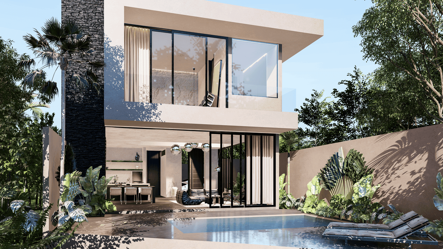 OFFPLAN RICEFIELD VIEW 2 BEDROOM VILLA FOR SALE LEASEHOLD IN MUNGGU BE-2523