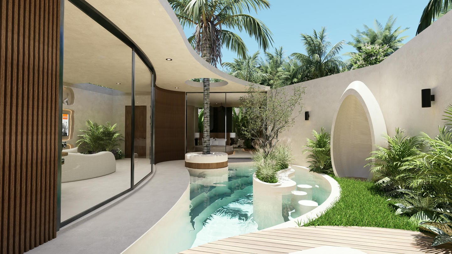 100m Beach Ocean View 3 Bedroom Villa for Sale Leasehold in Pererenan Be-3245