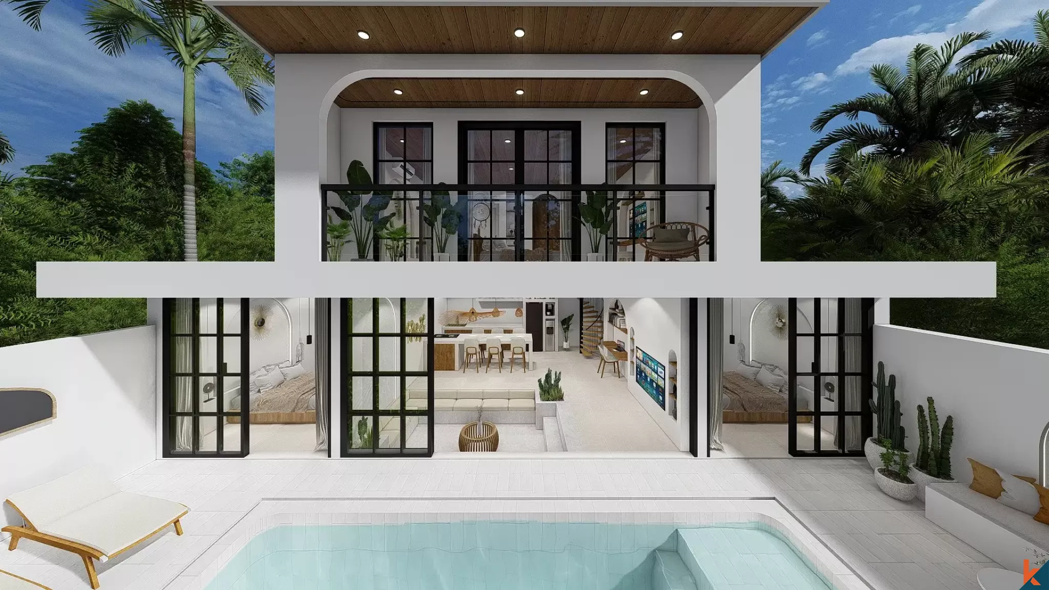 Upcoming stylish three bedroom leasehold villa in Kerobokan