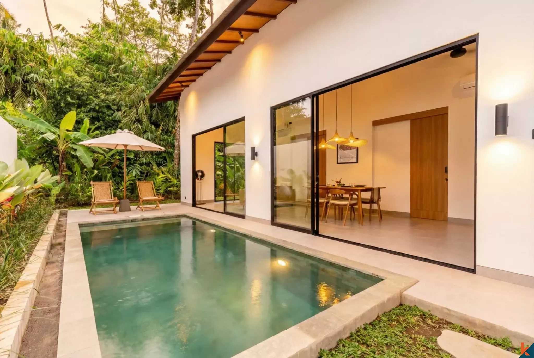Exquisite two bedroom leasehold villa with modern balinese design in Ubud
