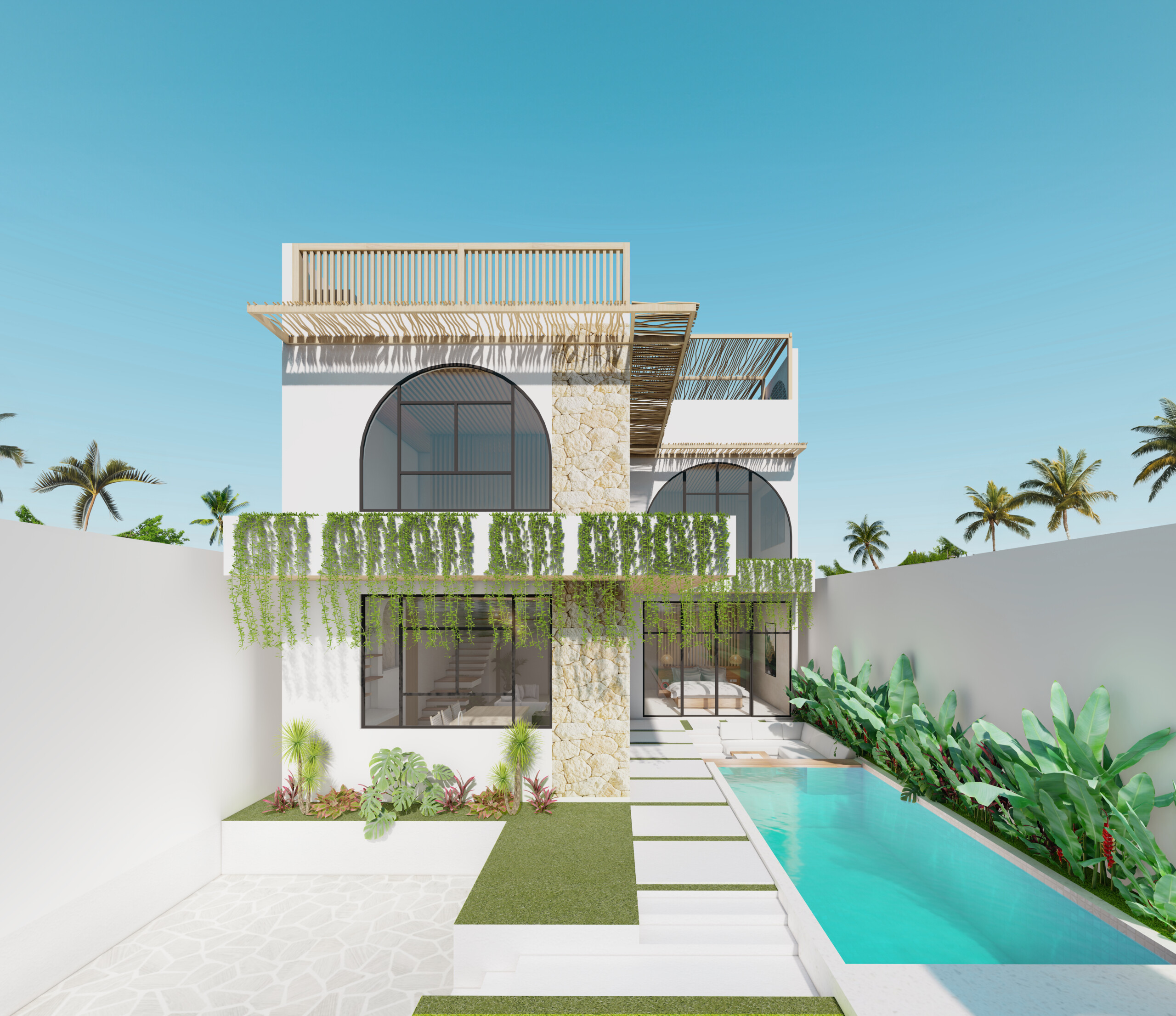 MODERN 3 BEDROOM VILLA FOR SALE LEASEHOLD IN SESEH BALI BE-512