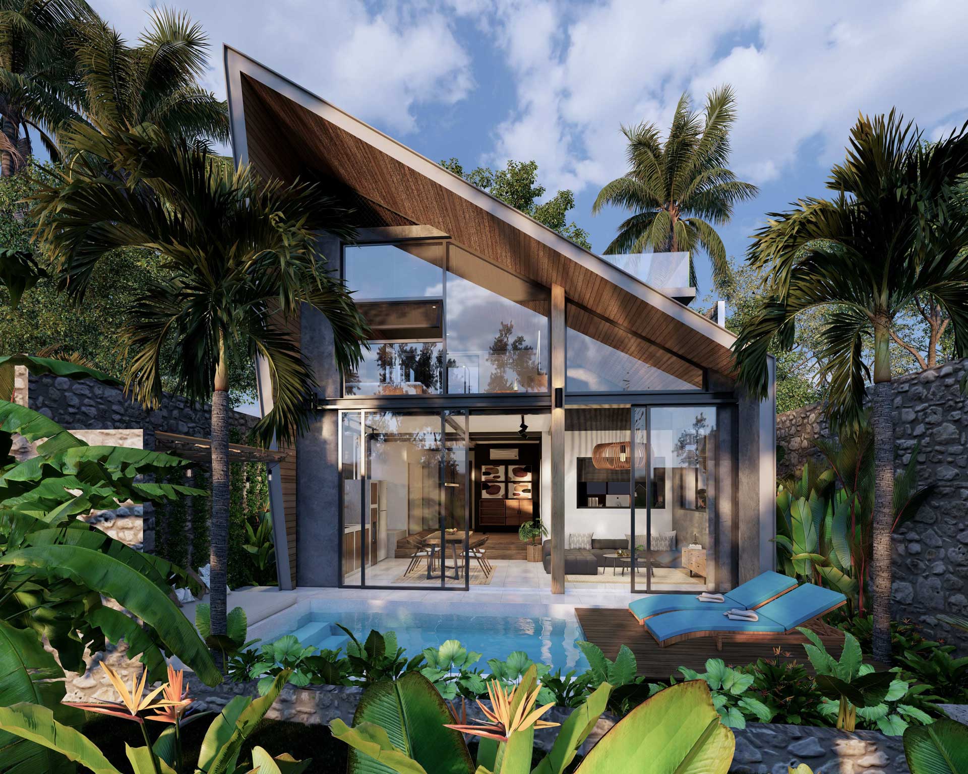 MODERN 2 BEDROOM VILLA WITH SCENIC ROOFTOP FOR SALE LEASEHOLD IN SESEH BE-756