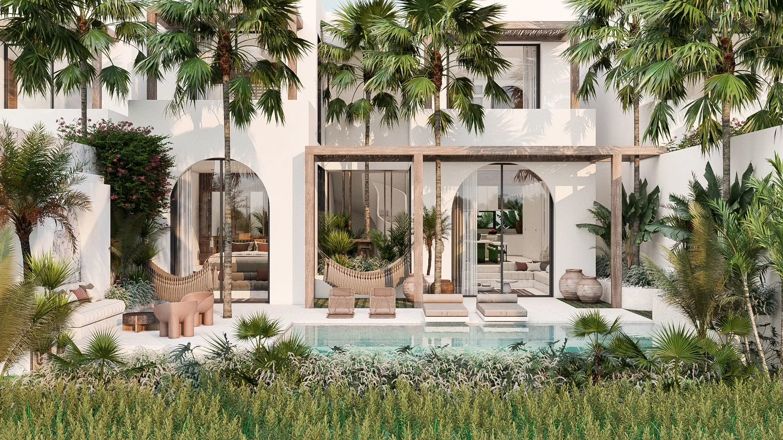 RICE FIELD VIEW 3 BEDROOM VILLA FOR SALE LEASEHOLD IN UBUD BE-404