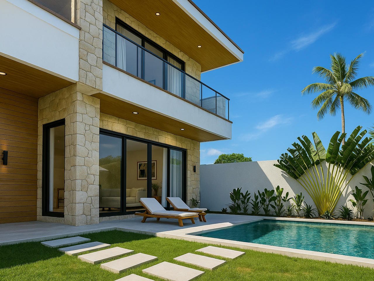 MODERN MINIMALIST 3 BEDROOM VILLA FOR SALE LEASEHOLD IN BERAWA BE-2534