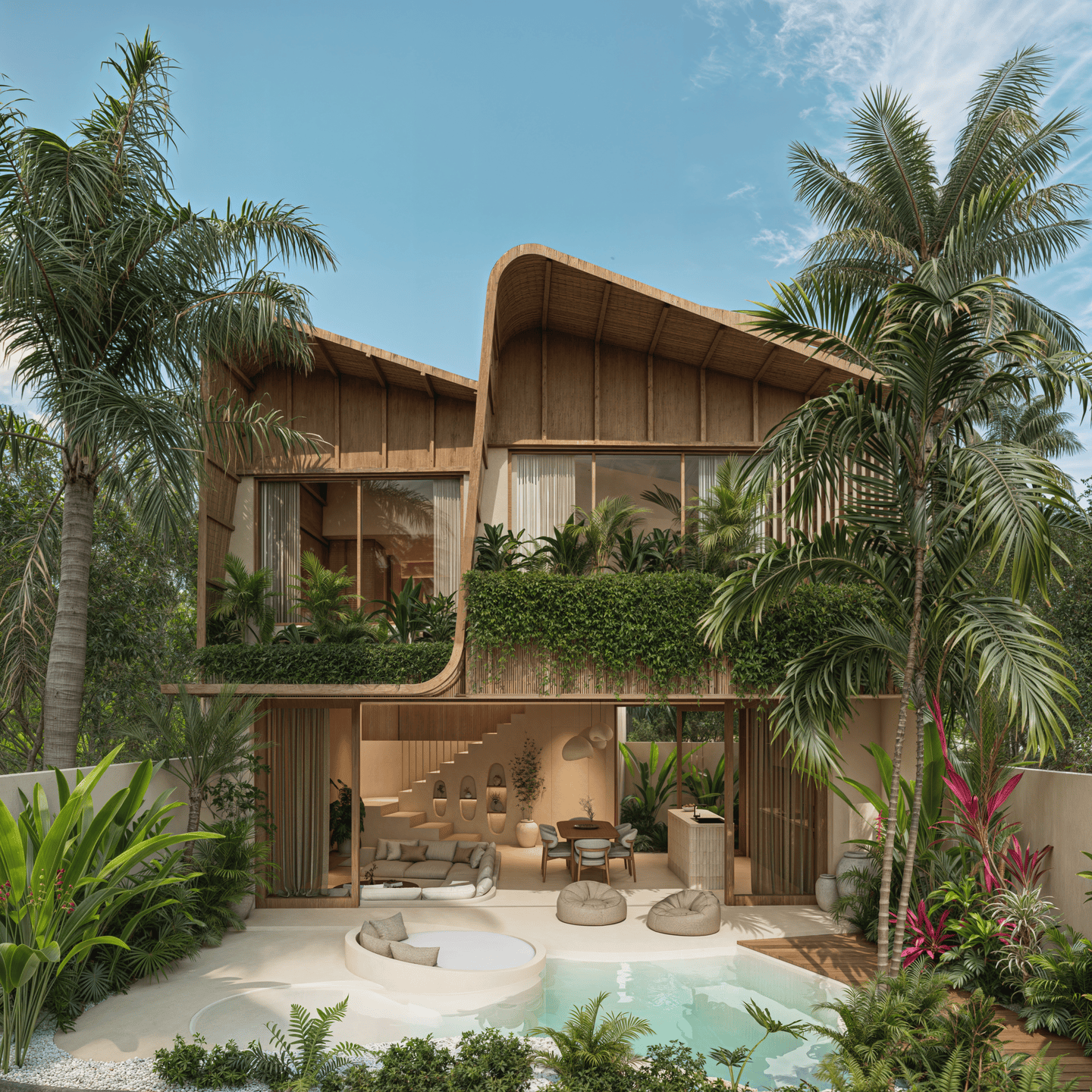 OFFPLAN 2 BEDROOM MODERN TROPICAL VILLA FOR SALE LEASEHOLD IN UNGASAN BE-2533