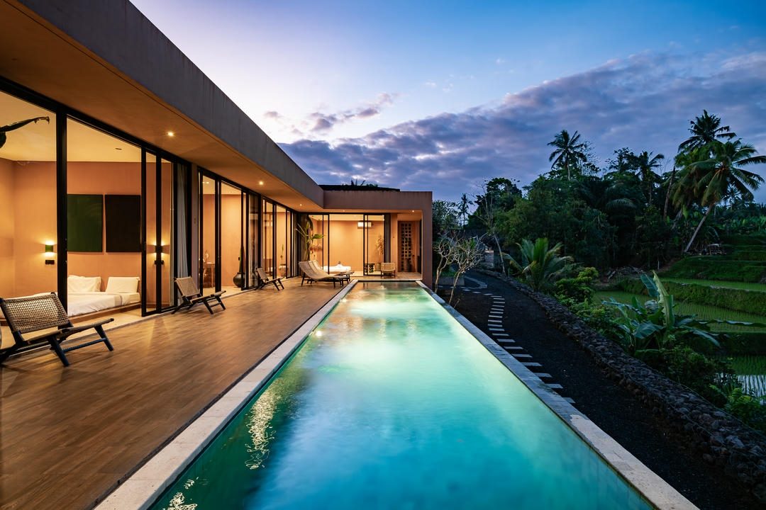Rice Fields View 4 Bedroom Villa for Sale Leasehold in Ubud Be-2165