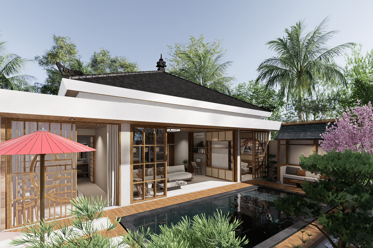 3 bedroom Tropical villa in Kerobokan