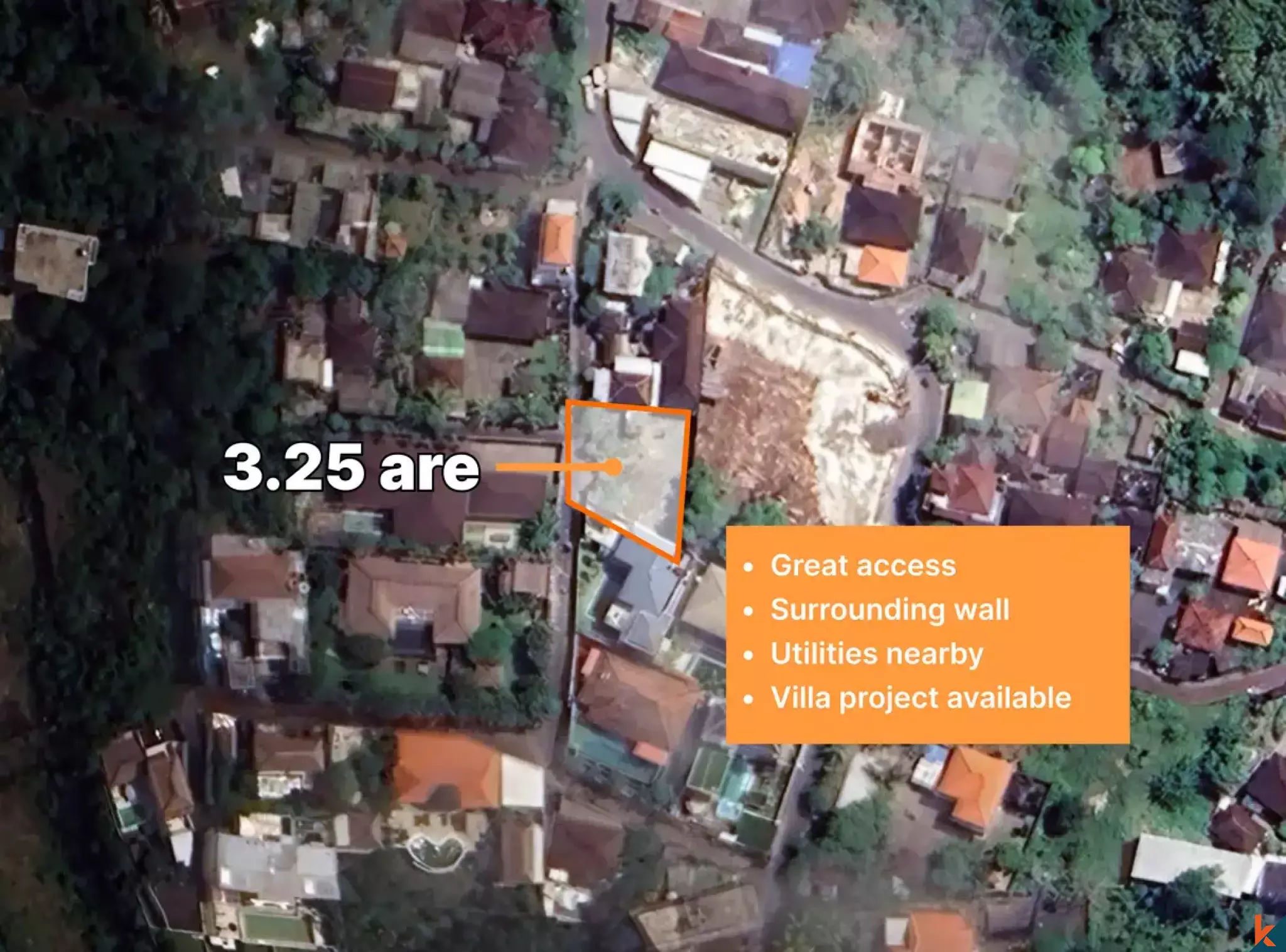 Perfectly located leasehold plot of land in Ungasan with project for two villas