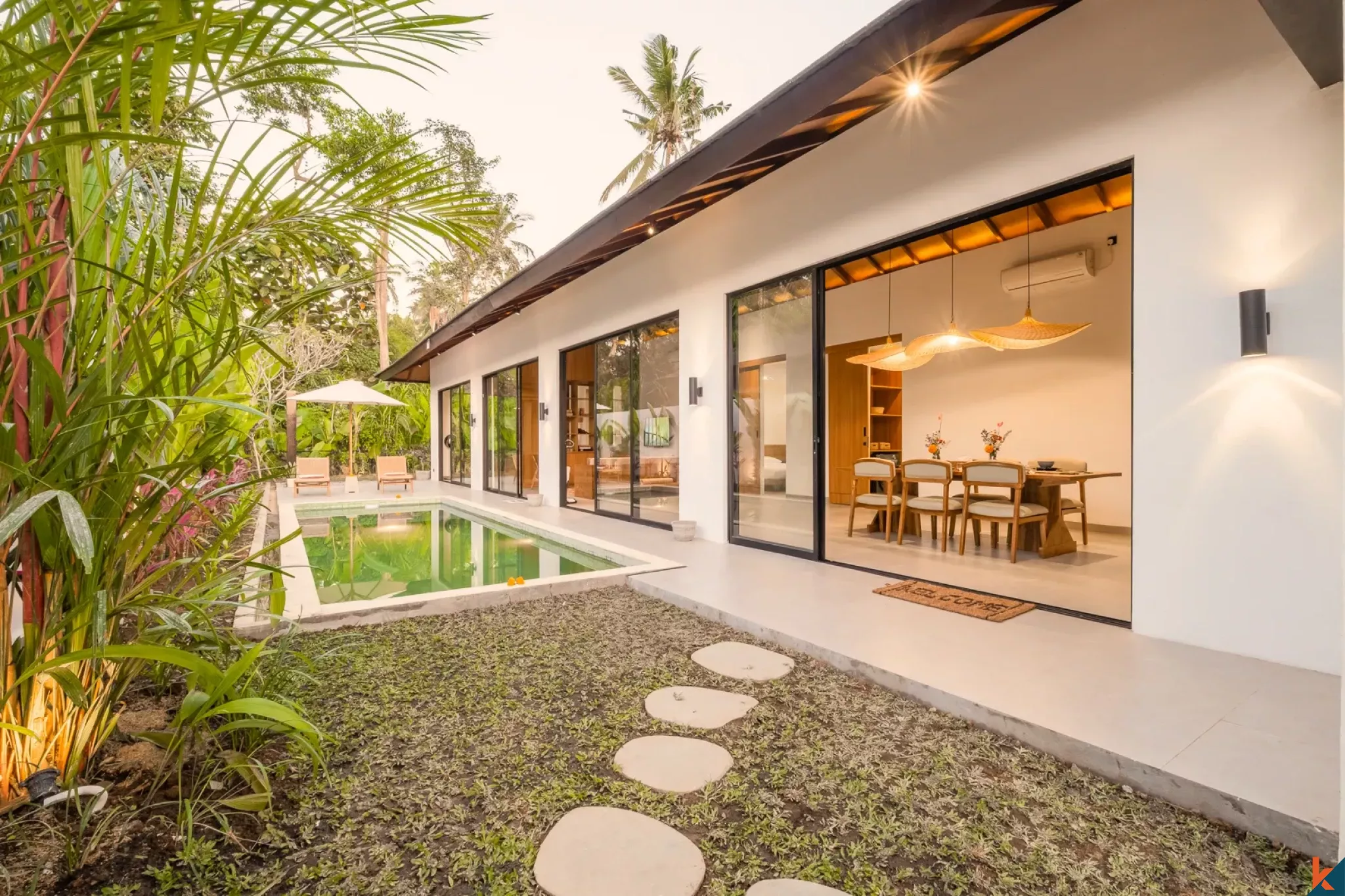 Elegant three bedroom modern balinese villa for lease in Ubud