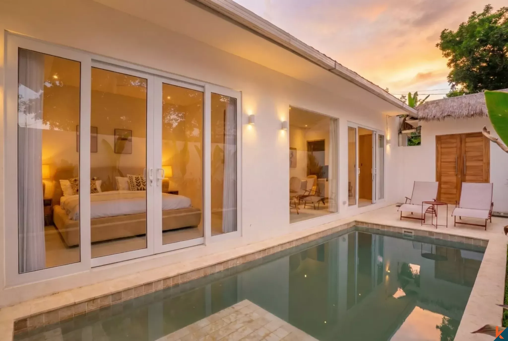 Brand new stylish one bedroom villa with office in Melasti for lease