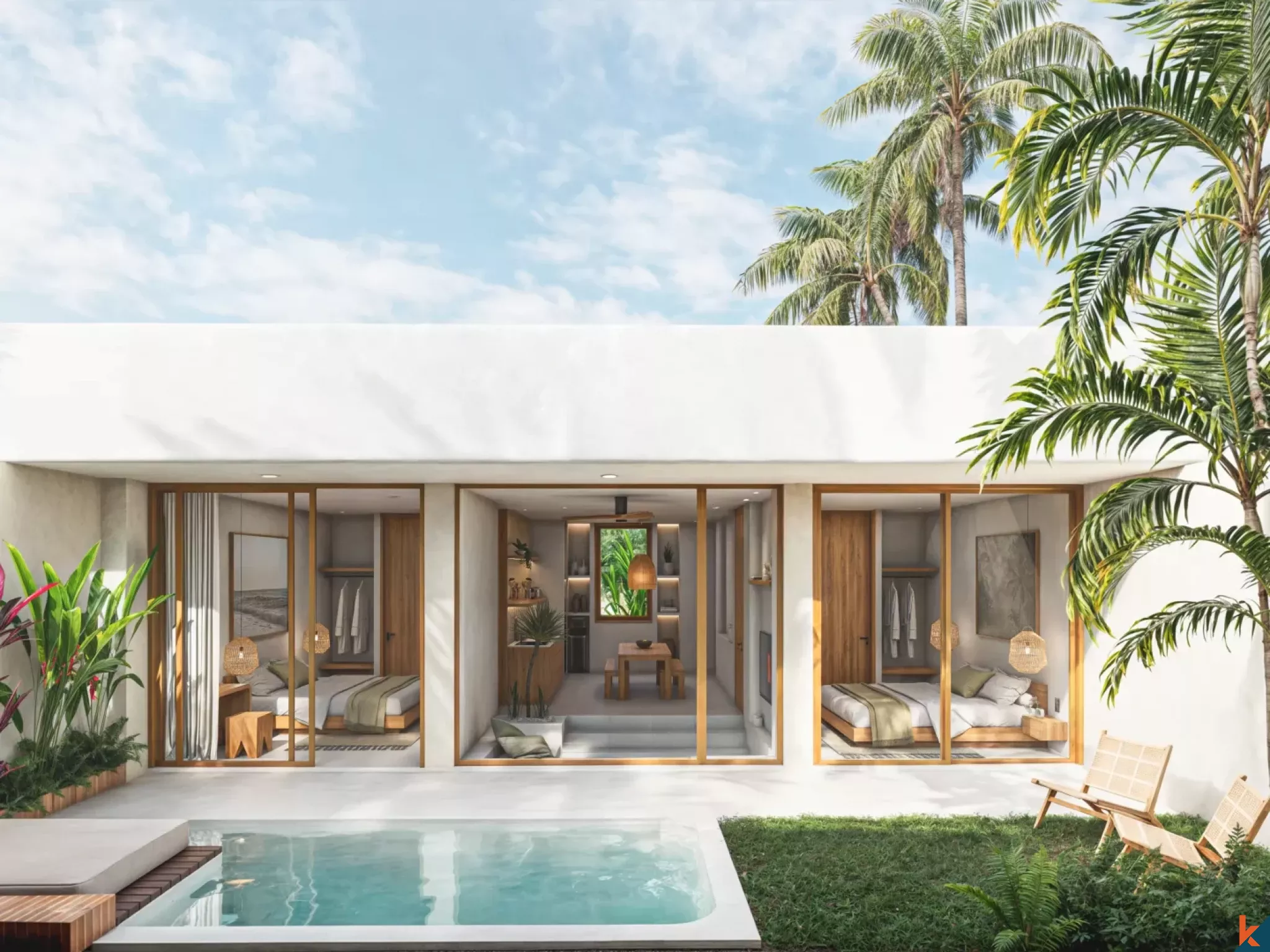 Beautiful two bedroom leasehold property with Mediterranean influences in Tumbak Bayuh (Delivery in September 2026)